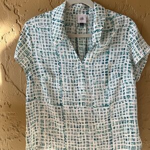 CAbi Teal and White Men's Casual Shirt